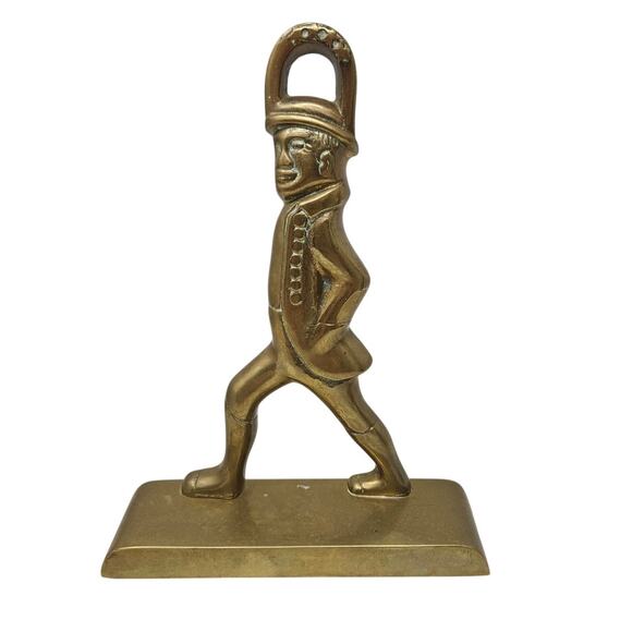 Virginia Metal Crafters Colonial Williamsburg Hessian Soldier Brass Bookend - Picture 1 of 4